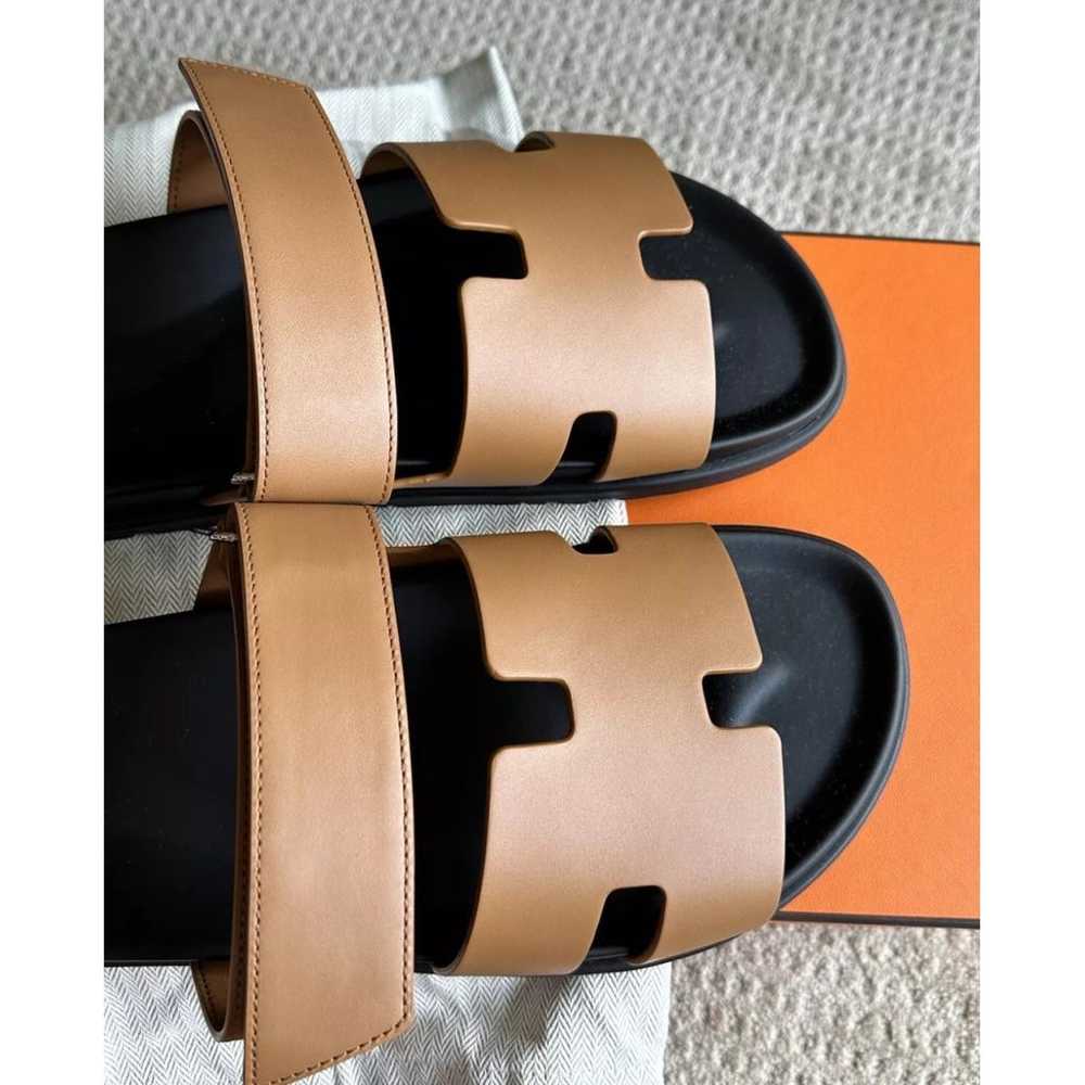 Hermès Chypre leather sandals - image 5