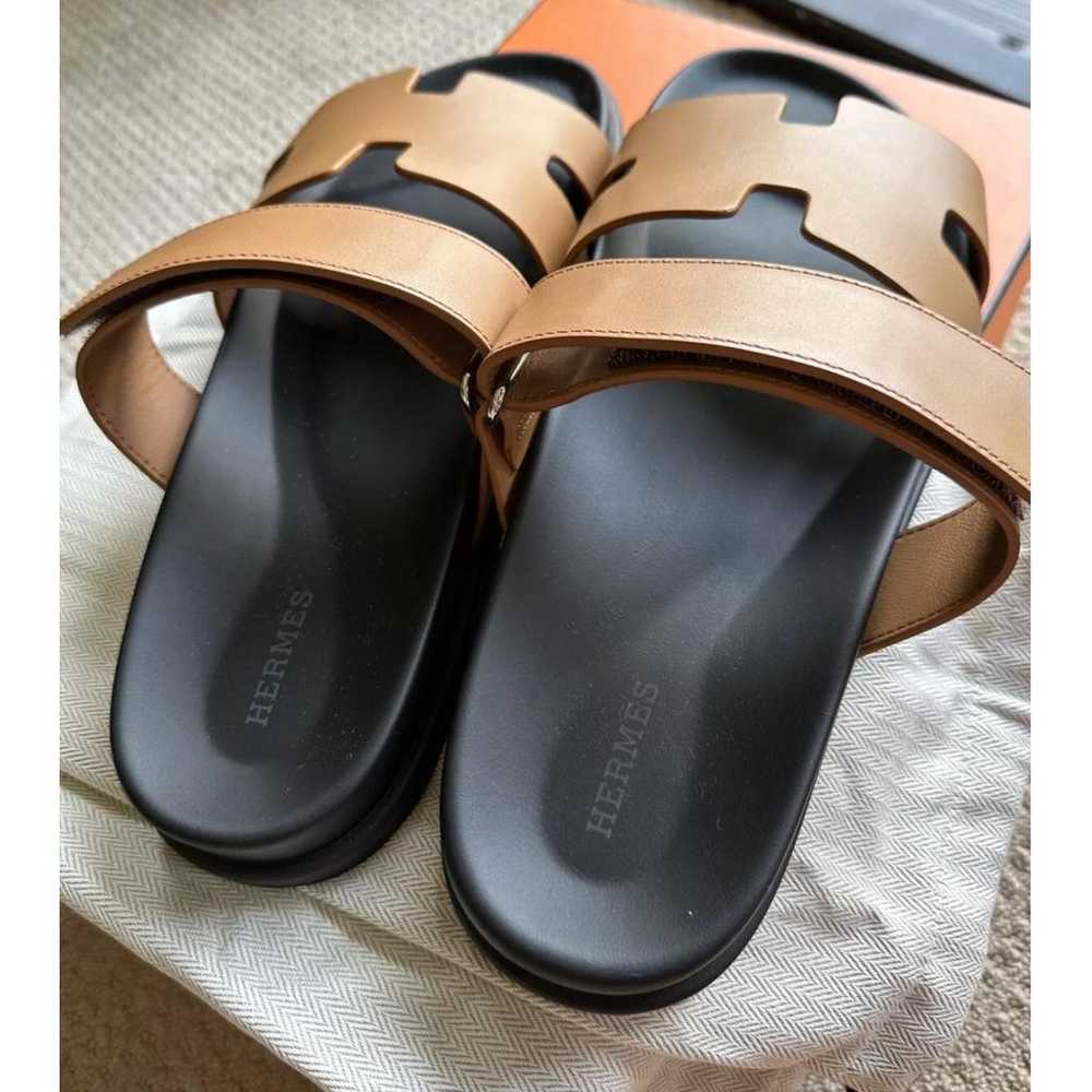 Hermès Chypre leather sandals - image 6