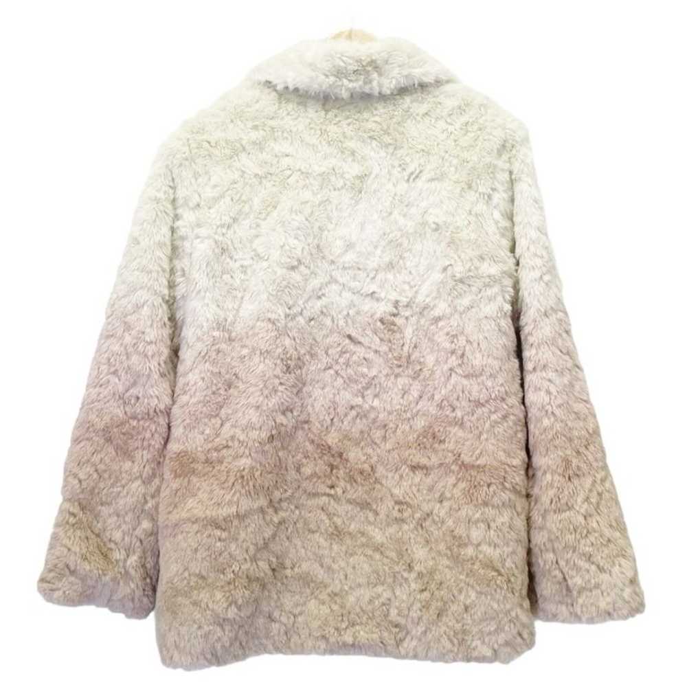 Anthropologie Blush Ombré Faux Fur Coat Boho Tedd… - image 4
