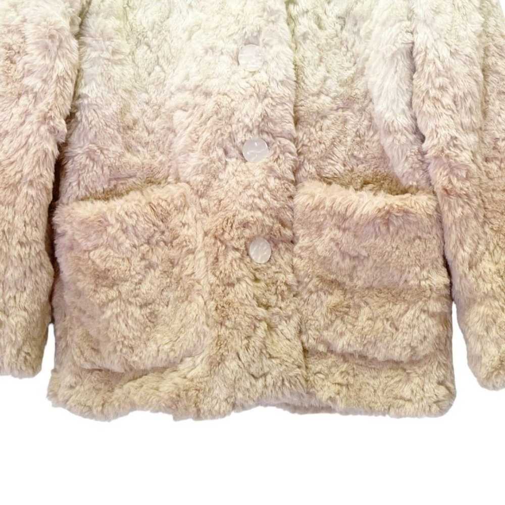 Anthropologie Blush Ombré Faux Fur Coat Boho Tedd… - image 9
