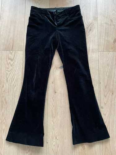 Gucci black velvet flared pants in black by Tom Fo