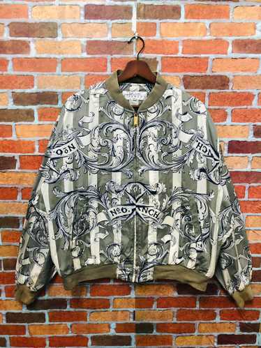 Vintage givenchy light bomber jacket fullprint de… - image 1