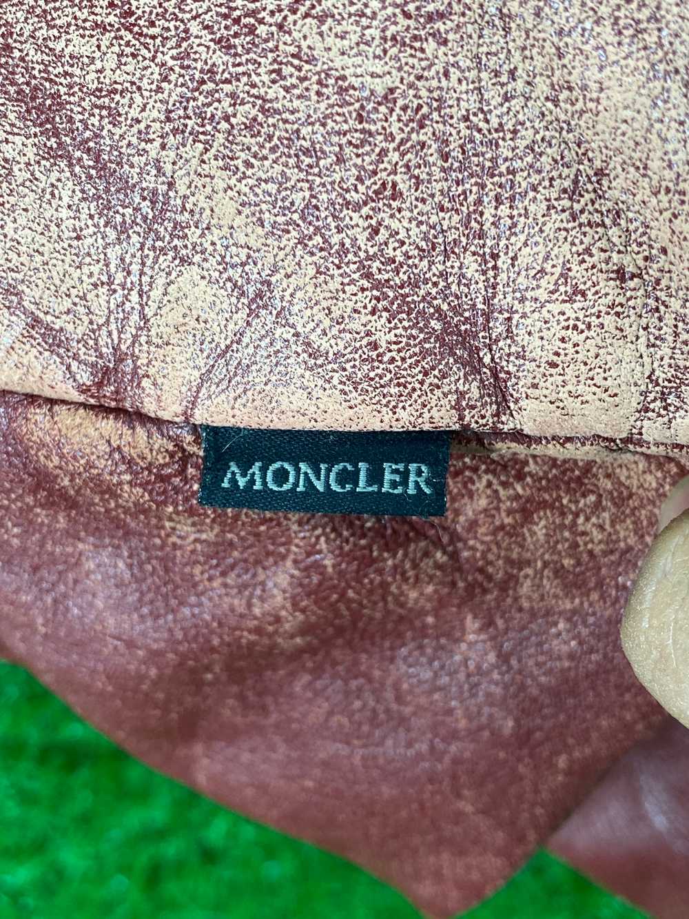 RARE Vintage 90s Moncler Puffer Leather Jacket - image 5