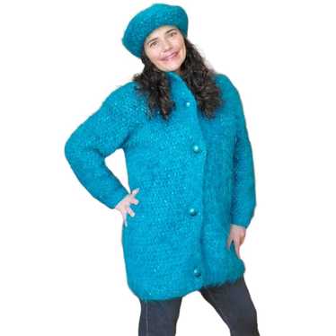 Vintage Wool Mohair Jacket Coat with Matching Ber… - image 1
