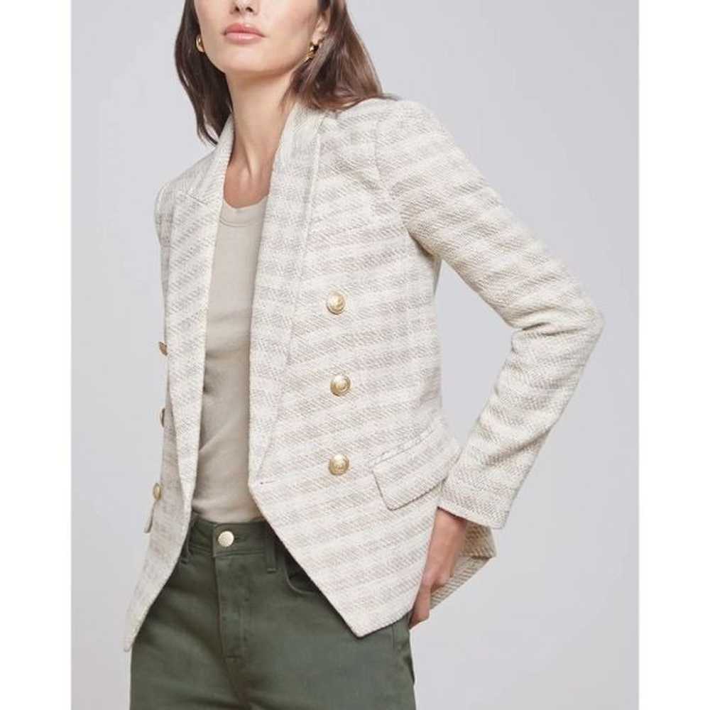 L’Agence Kenzie Checked Double Breasted Blazer Si… - image 3