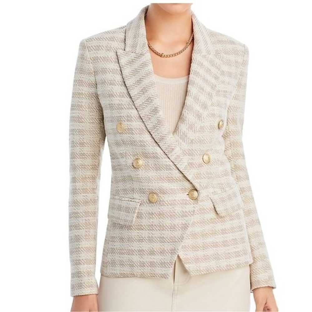 L’Agence Kenzie Checked Double Breasted Blazer Si… - image 4
