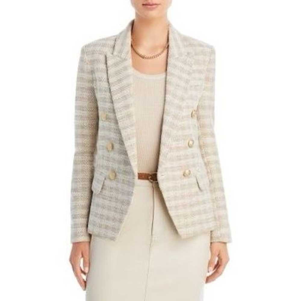 L’Agence Kenzie Checked Double Breasted Blazer Si… - image 7