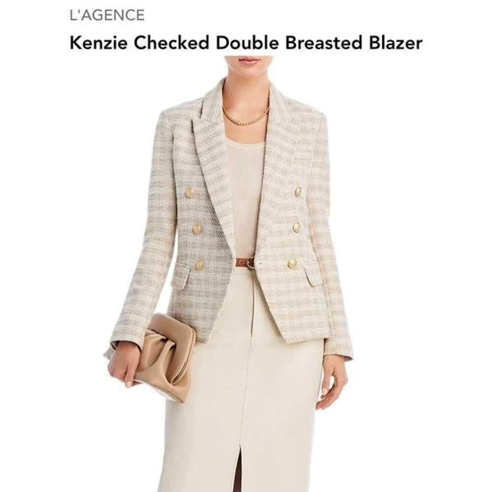 L’Agence Kenzie Checked Double Breasted Blazer Si… - image 8