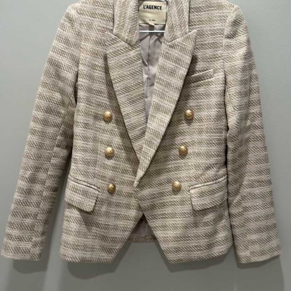 L’Agence Kenzie Checked Double Breasted Blazer Si… - image 9