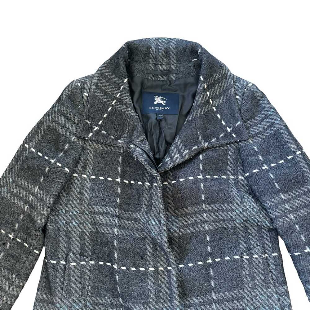 Burberry London Checkmark Plaid Coat Grey - image 4