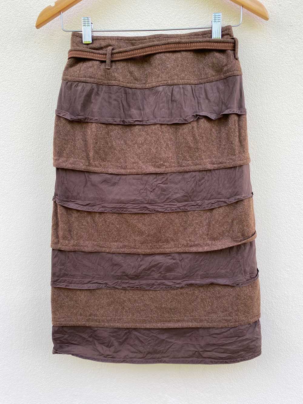 Vintage Versace Wool Silk Stripe Luxury Hype Skirt - image 6