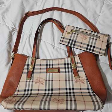 Burberry Handbag w/ Small Clutch
