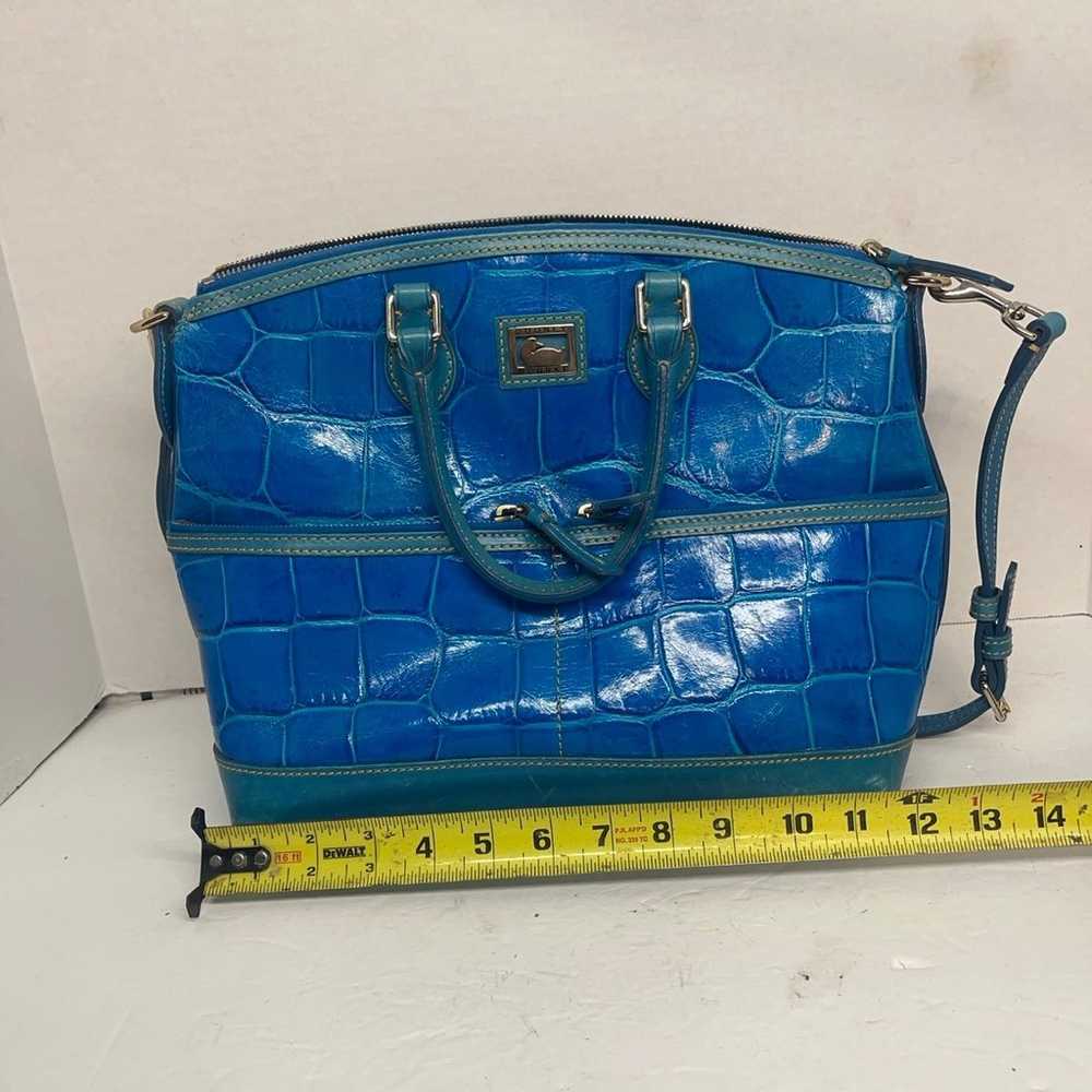 Dooney & Bourke Blue Crocodile Print Handbag RARE - image 11