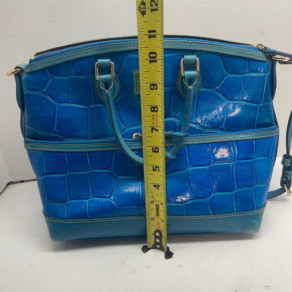 Dooney & Bourke Blue Crocodile Print Handbag RARE - image 12