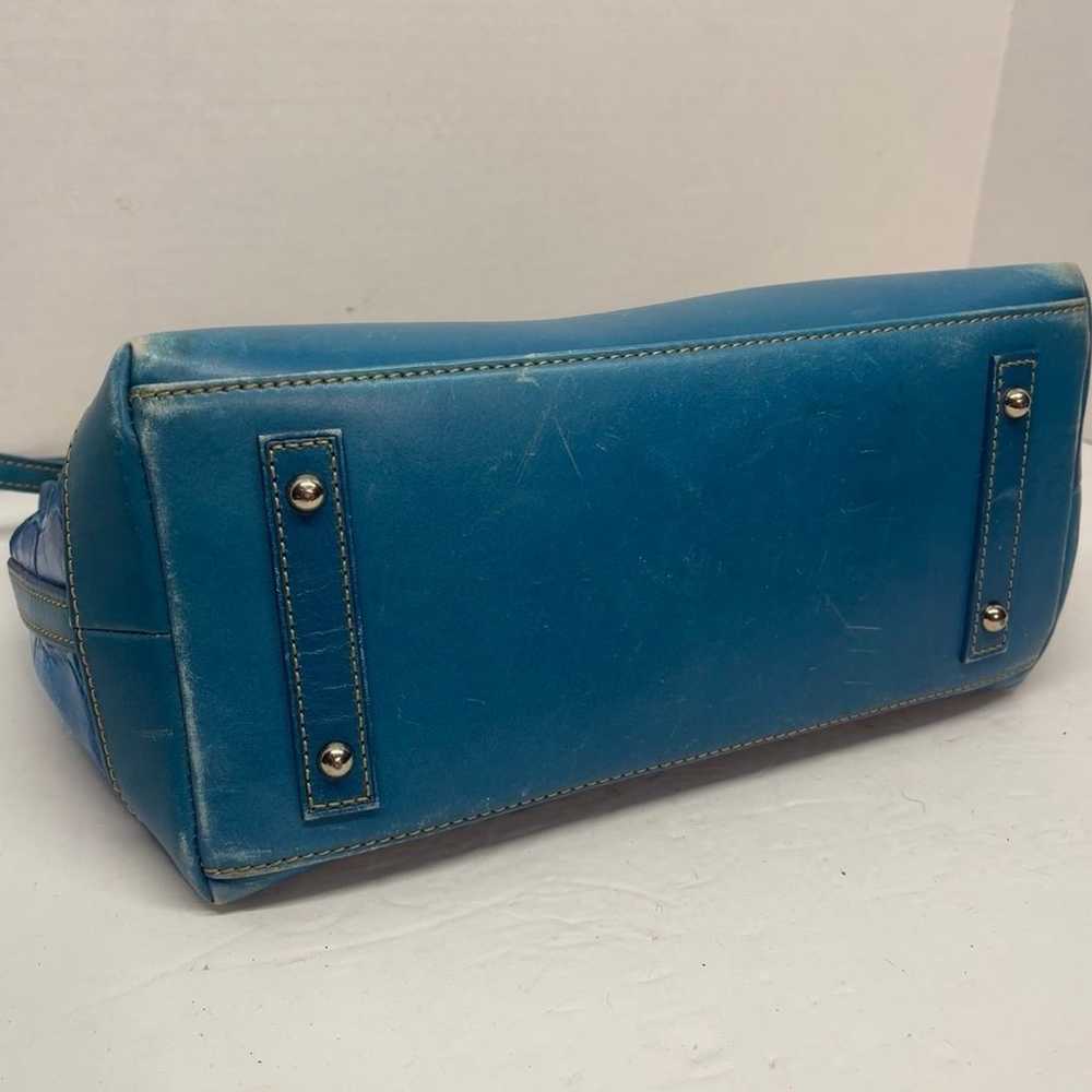 Dooney & Bourke Blue Crocodile Print Handbag RARE - image 4