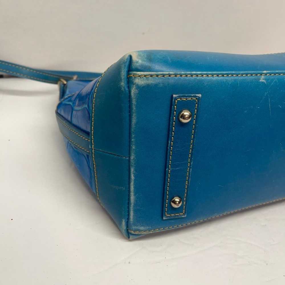 Dooney & Bourke Blue Crocodile Print Handbag RARE - image 5