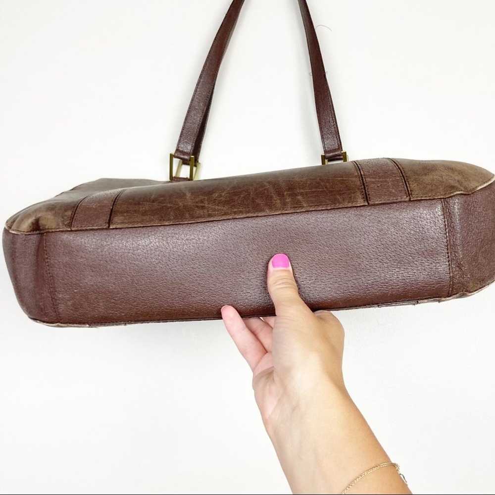 Vintage Coach Brown Leather Shoulder Tote Bag - image 2