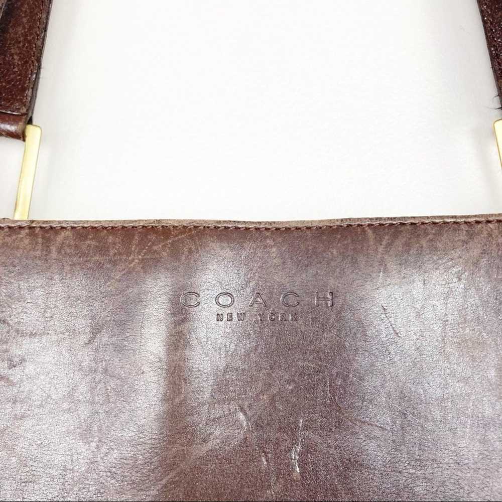 Vintage Coach Brown Leather Shoulder Tote Bag - image 5