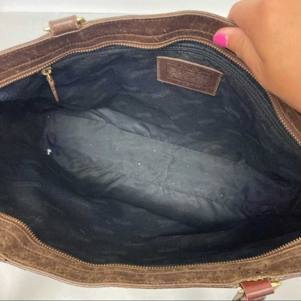 Vintage Coach Brown Leather Shoulder Tote Bag - image 6