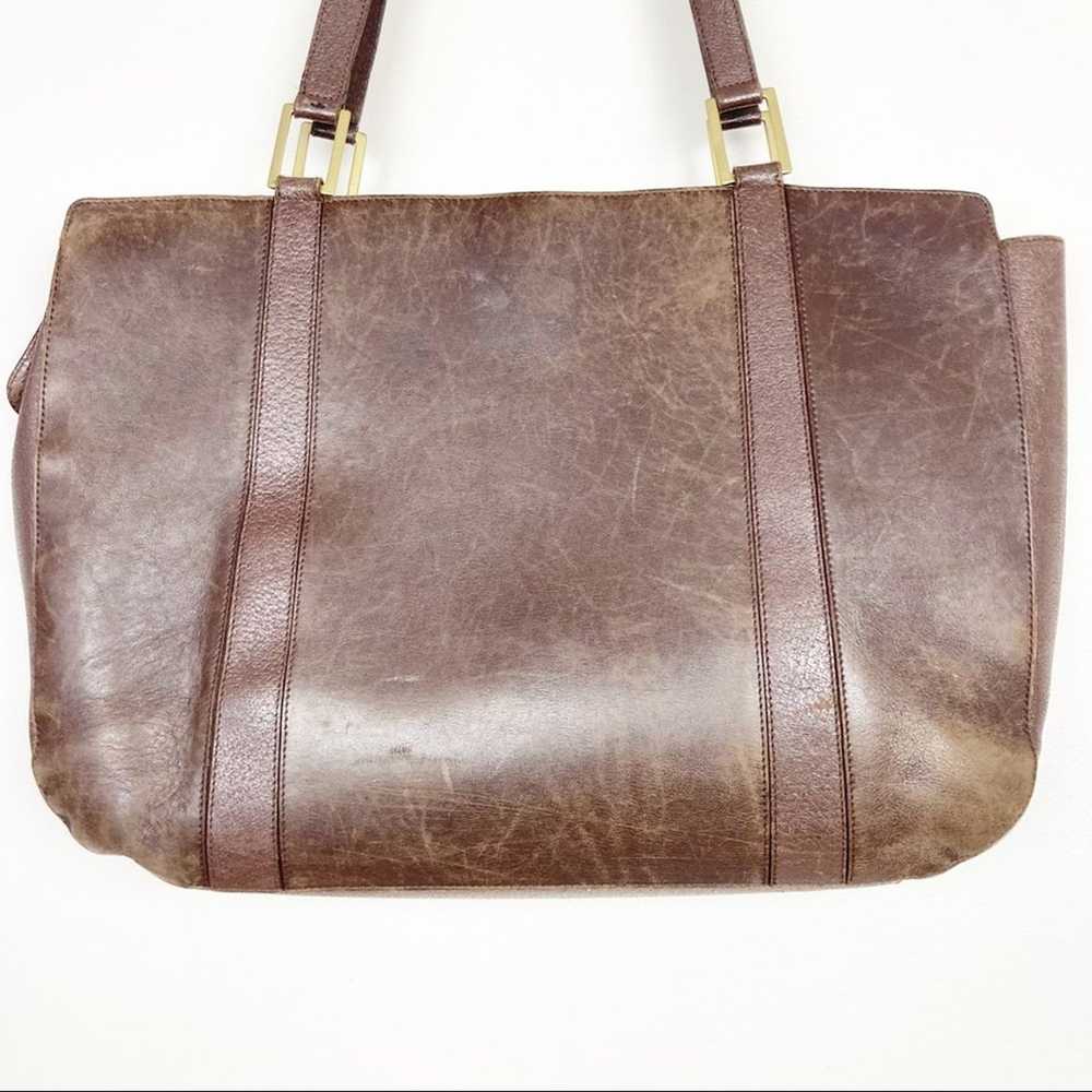 Vintage Coach Brown Leather Shoulder Tote Bag - image 8