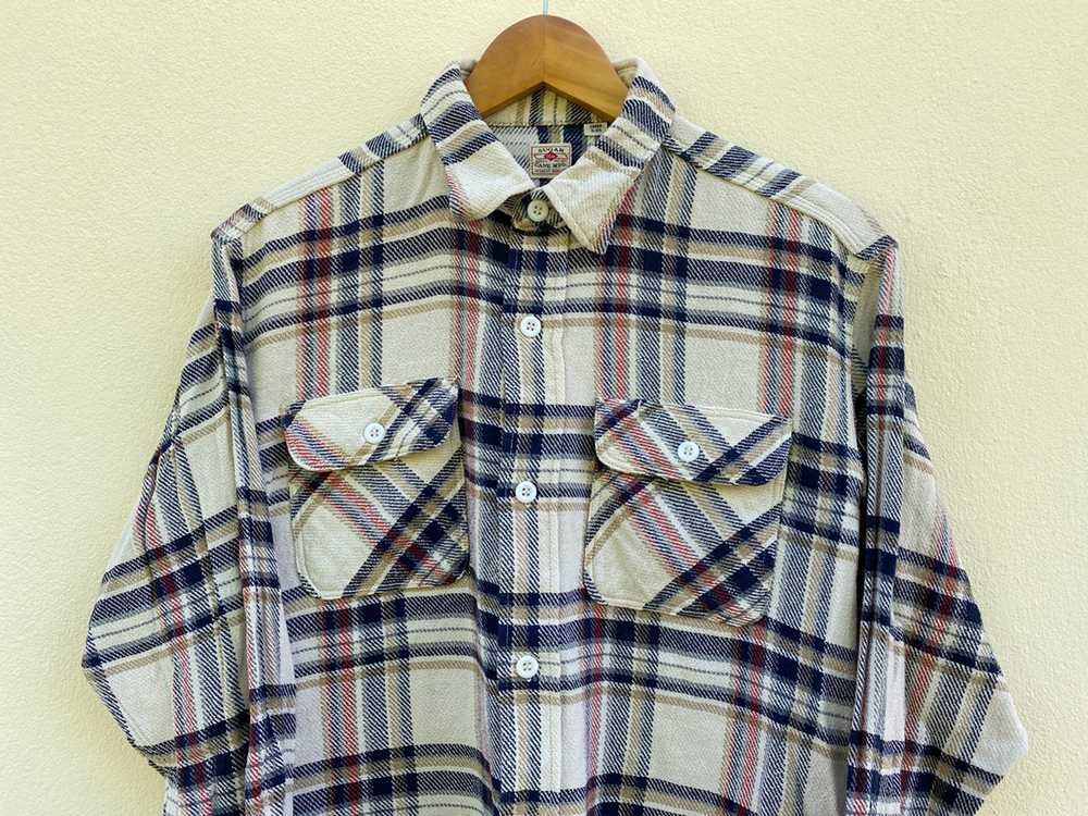 Vintage - Sugar Cane Flannel Button Up Checked Ra… - image 3