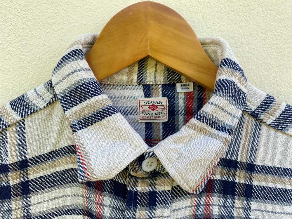 Vintage - Sugar Cane Flannel Button Up Checked Ra… - image 7