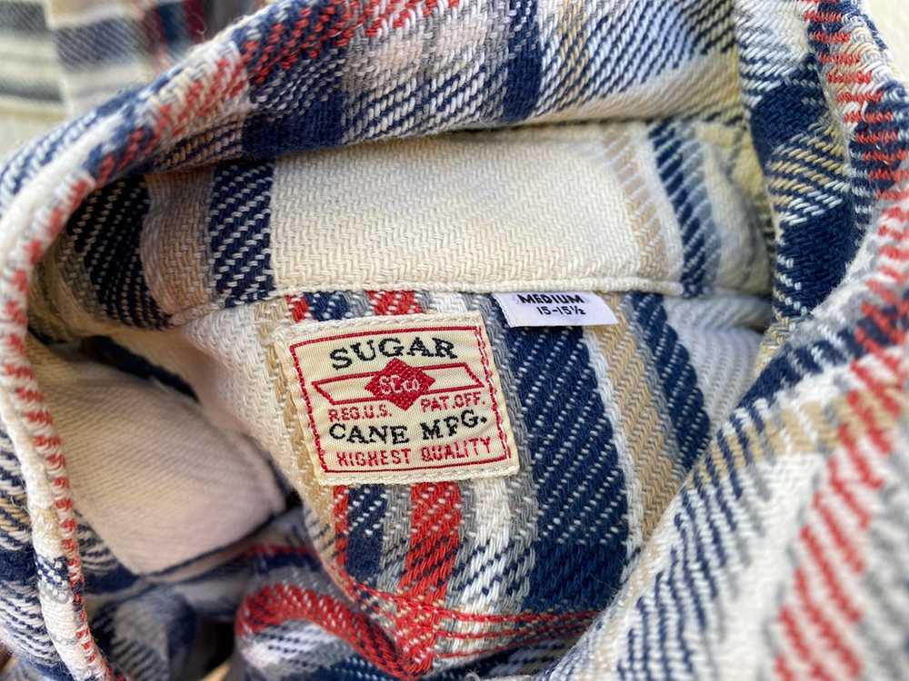 Vintage - Sugar Cane Flannel Button Up Checked Ra… - image 9