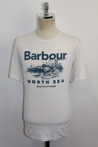 Barbour Men's Barbour Big Logo White T-Shirt Top - image 1