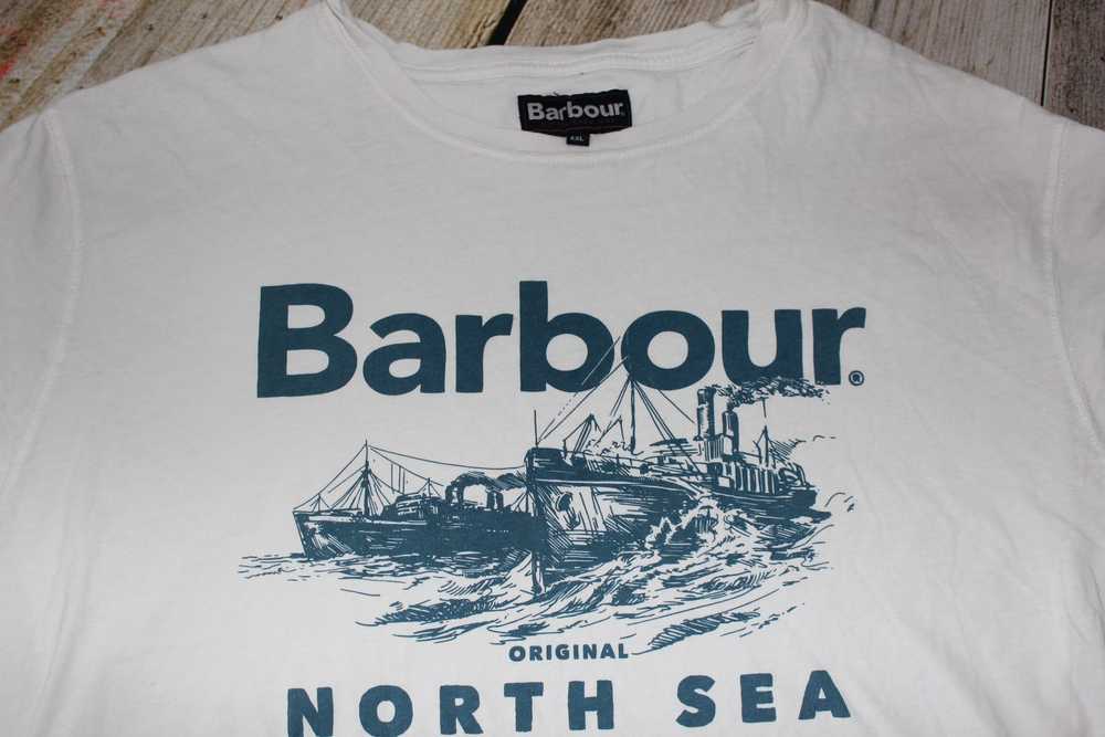 Barbour Men's Barbour Big Logo White T-Shirt Top - image 6