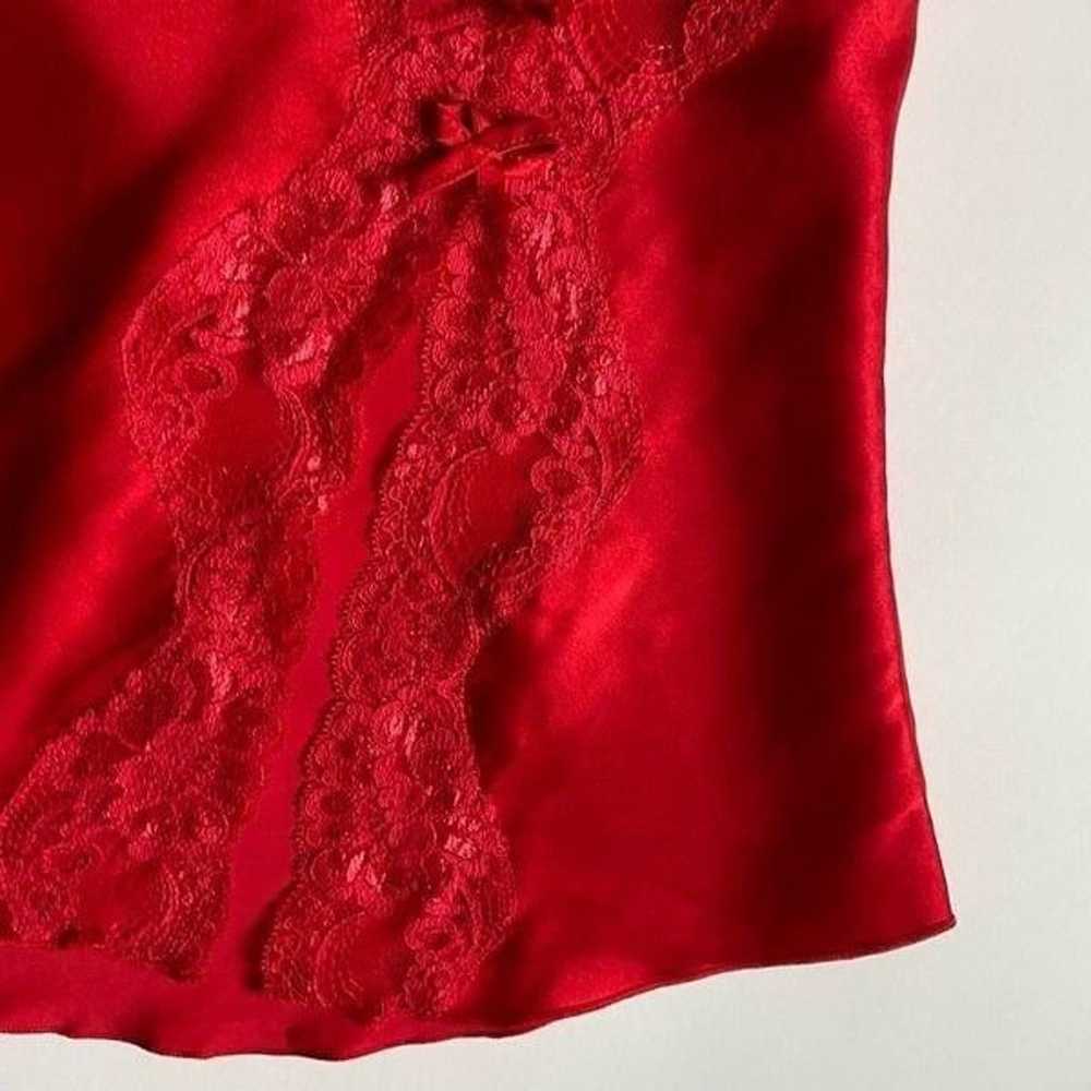 Vintage red satin & lace cami - image 4