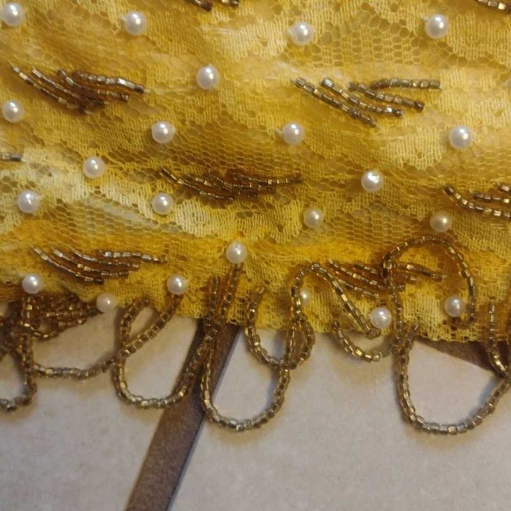 Harilela's Custom Tailors beaded gold yellow lace… - image 4