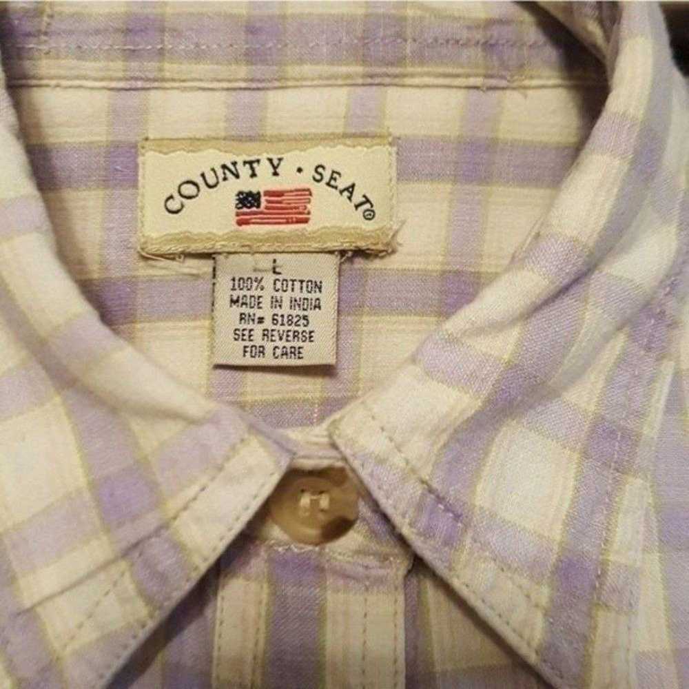 Vintage County Seat plaid shirt size Large, viole… - image 7