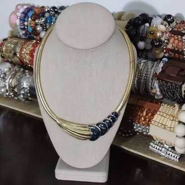 586 Women's Vintage Gold Omega Chain Collar Neckl… - image 1