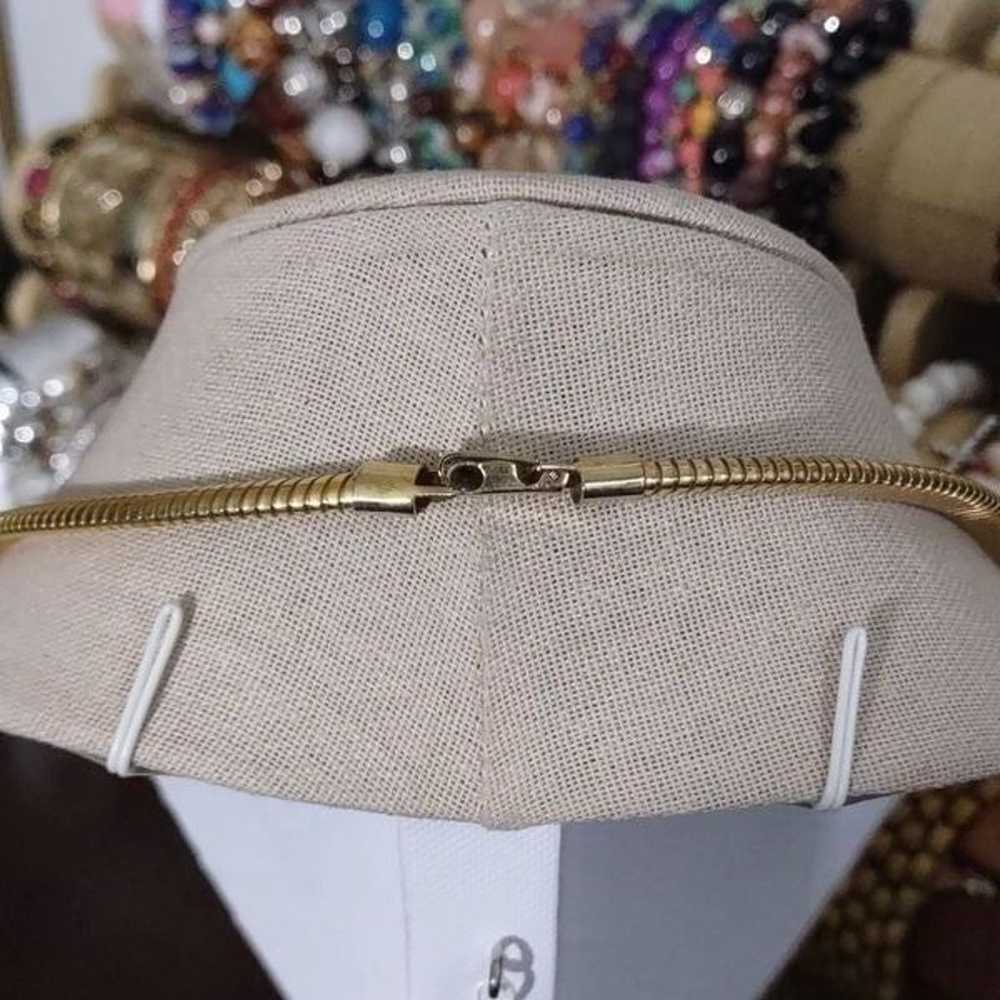 586 Women's Vintage Gold Omega Chain Collar Neckl… - image 5