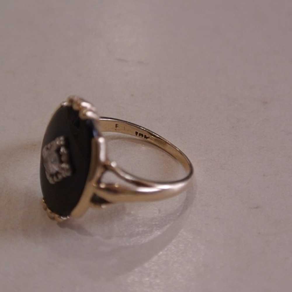 Beautiful Vintage diamond, Onyx Ring in 10k Gold.… - image 11