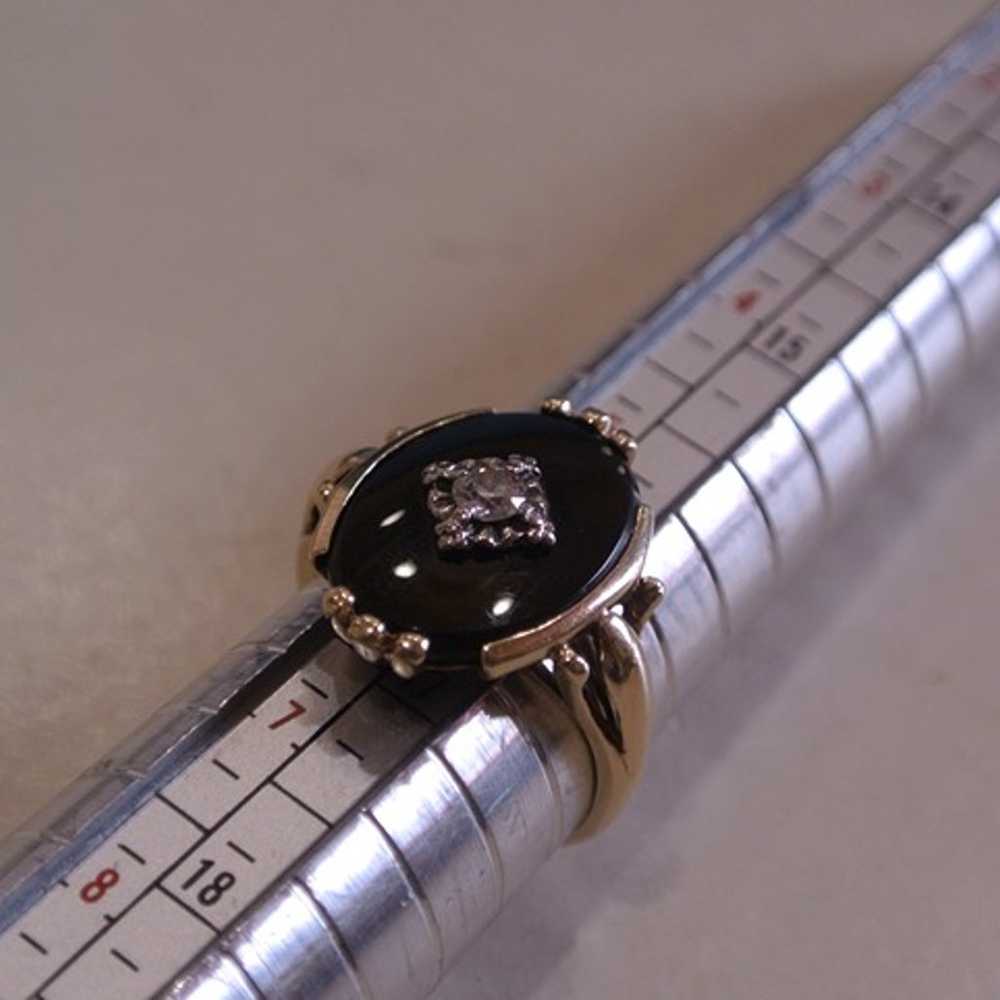Beautiful Vintage diamond, Onyx Ring in 10k Gold.… - image 6
