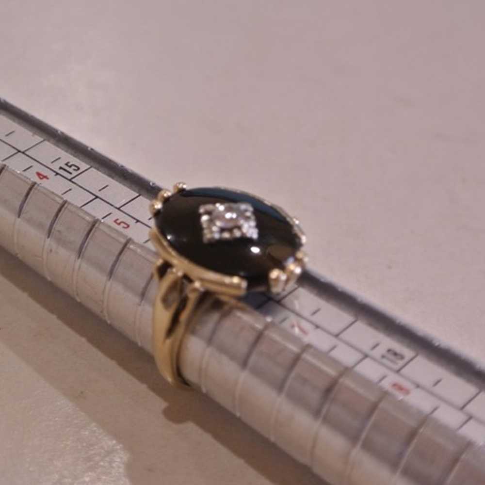 Beautiful Vintage diamond, Onyx Ring in 10k Gold.… - image 7