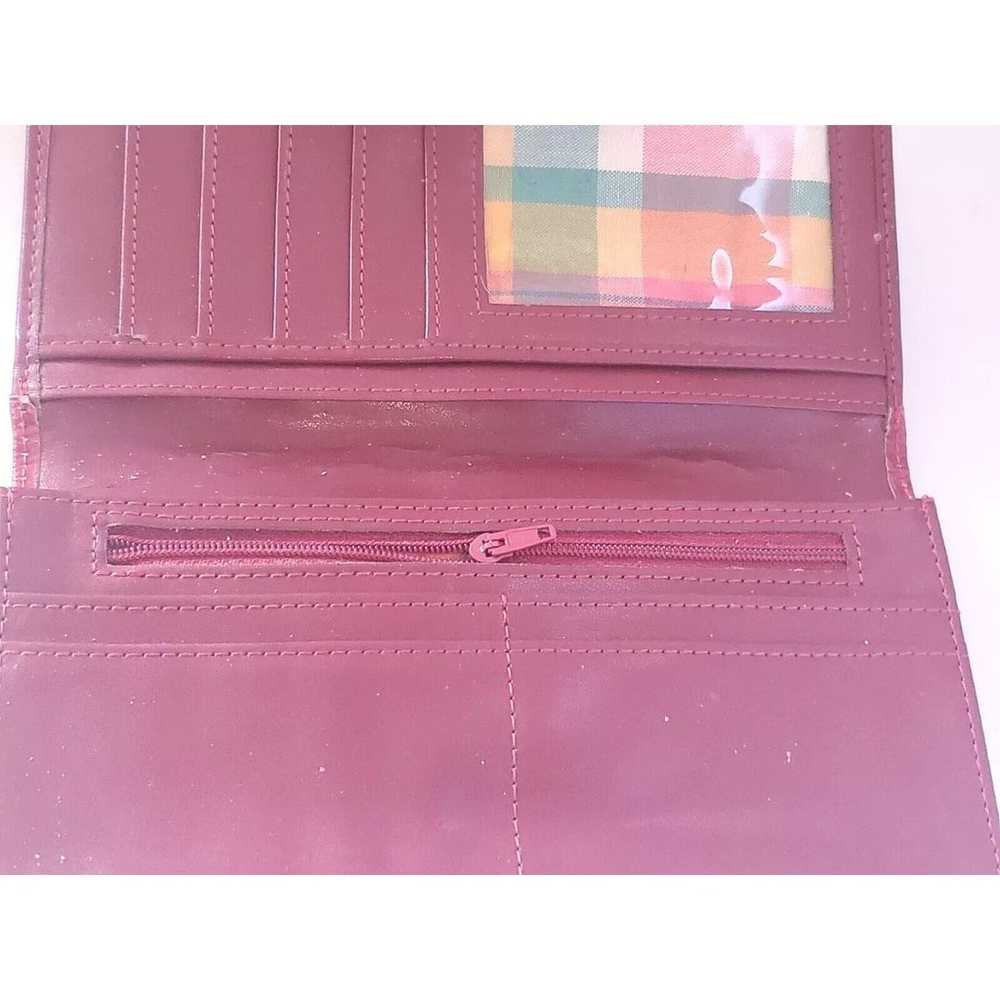 Vintage Pink Yellow Plaid Fashion Wallet Metal Cl… - image 5