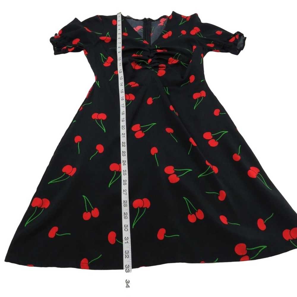 1980s Vintage Black Sweetheart Cherry Pattern A-L… - image 10