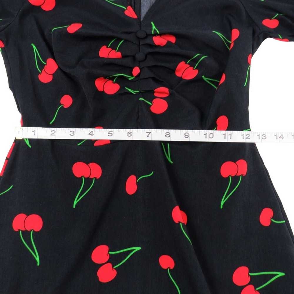 1980s Vintage Black Sweetheart Cherry Pattern A-L… - image 9