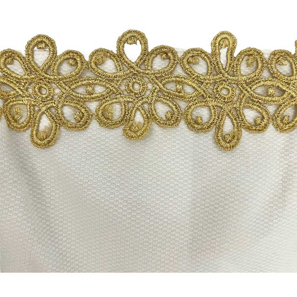 Vintage AJ Bari Gold Crochet Trim White Strapless… - image 3
