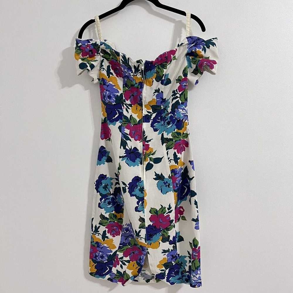 Expo Nite Vintage 80s Floral Midi Dress Size 6 Co… - image 2
