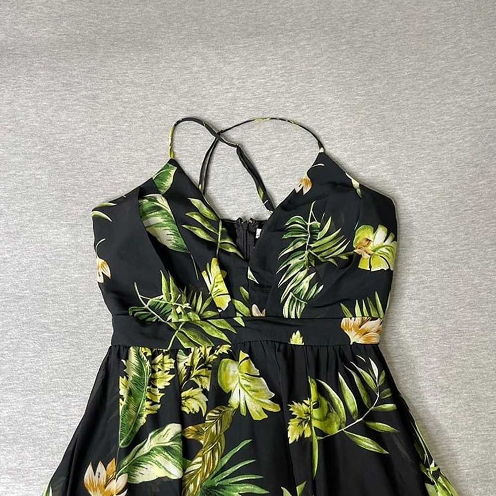 Love Tree Women's Leaf Patterned Flowy Maxi Dress - image 2