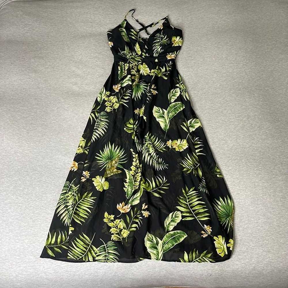 Love Tree Women's Leaf Patterned Flowy Maxi Dress - image 4