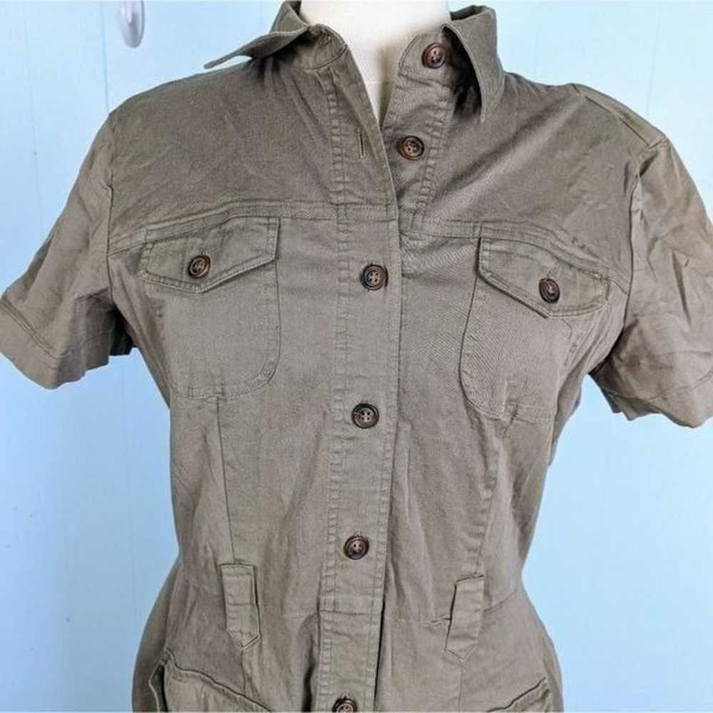 Vintage Robbie Bee Collared Shirt Dress Brown Max… - image 3