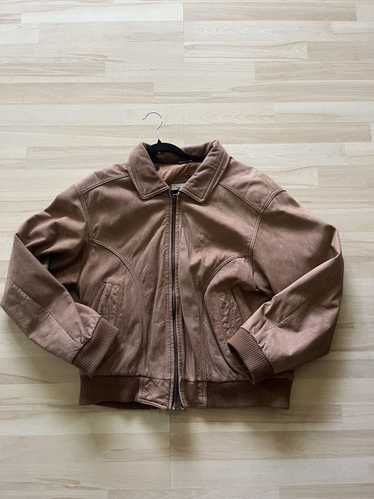 Vintage Brown Leather Cropped Jacket