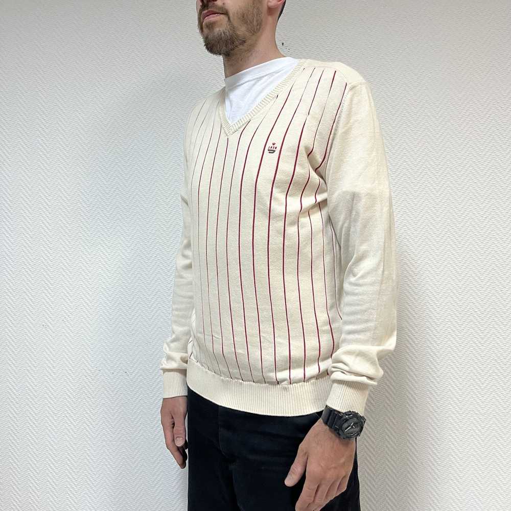 Diesel × Streetwear × Vintage Diesel Striped V Ne… - image 3