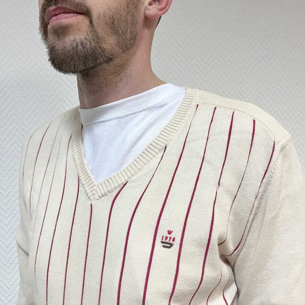 Diesel × Streetwear × Vintage Diesel Striped V Ne… - image 4