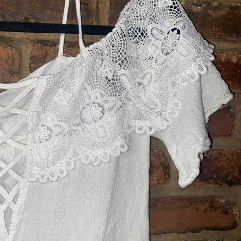 Other Charlotte Russe White Crochet Lace Cold Sho… - image 3