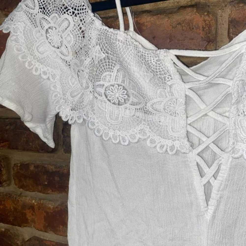 Other Charlotte Russe White Crochet Lace Cold Sho… - image 4